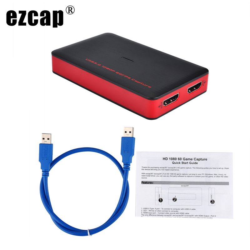 Ezcap 261 1080P 60fps   ĸó ī IOS ȭ  ī޶ ȭ  HDMI USB 3.0 PC ̺ Ʈ ÷Ʈ